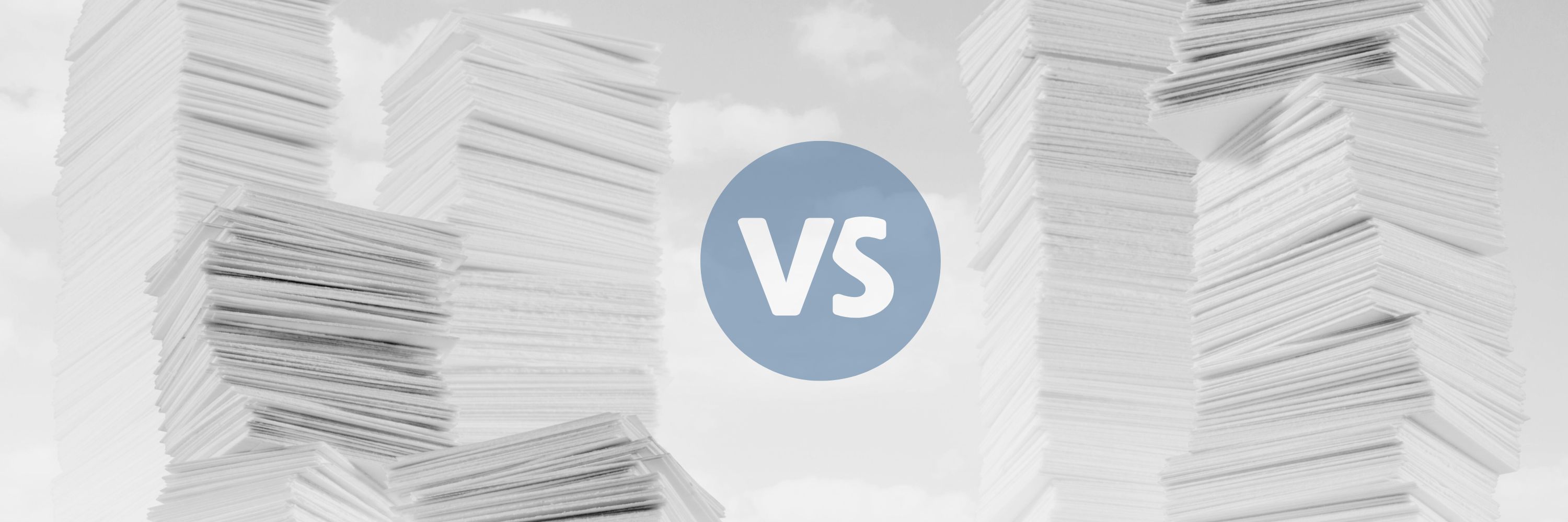 Two stacks of paper side by side