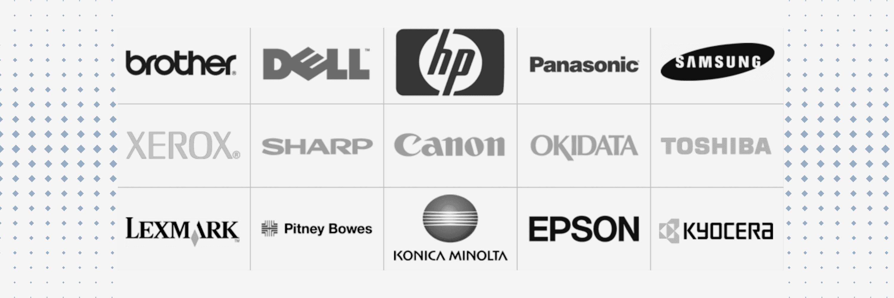 A collage of top printer brands