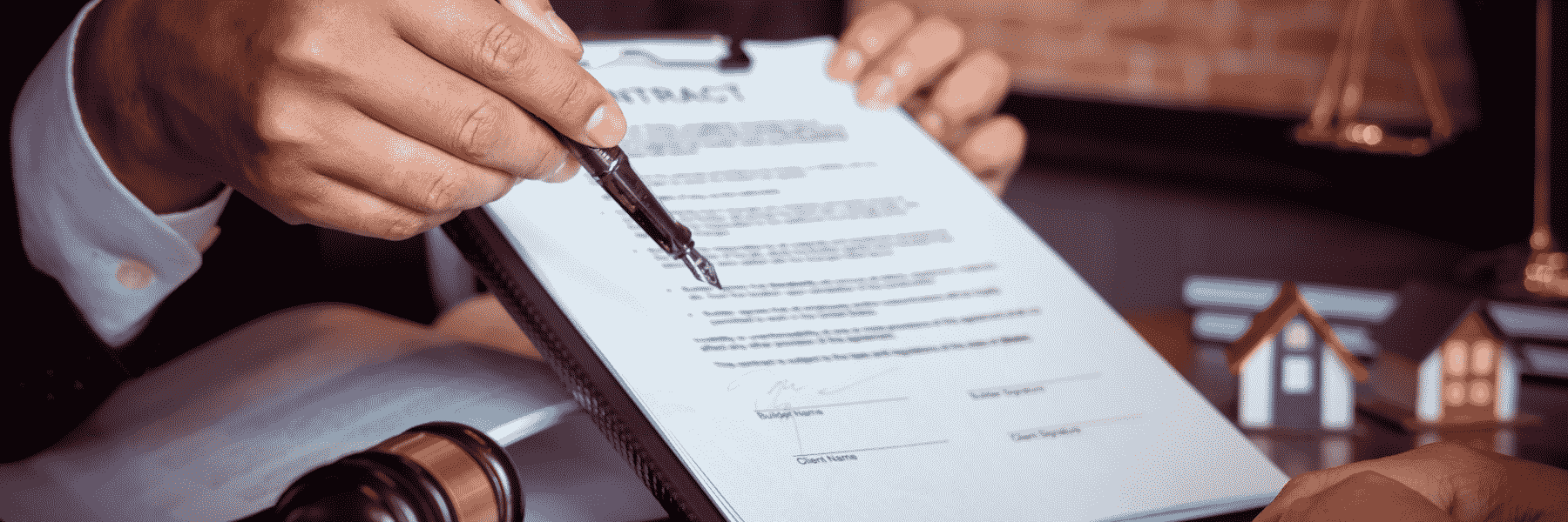 Pen Pointing to Contract