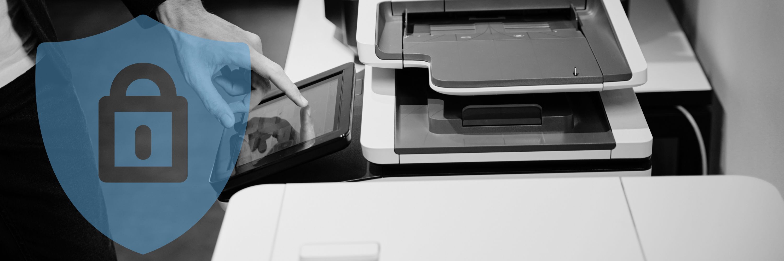 A person using a printer user interface