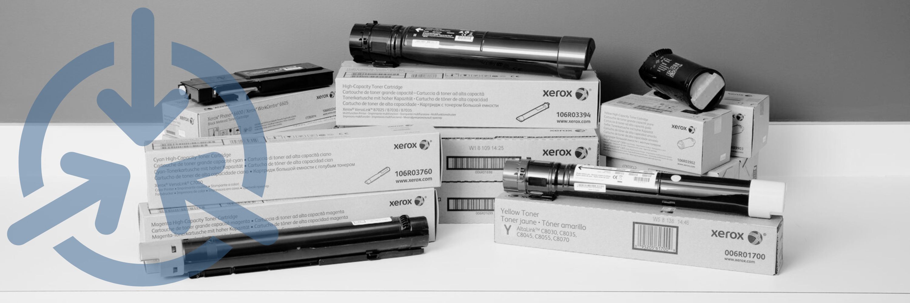 Xerox Everyday Toner cartridges and boxes