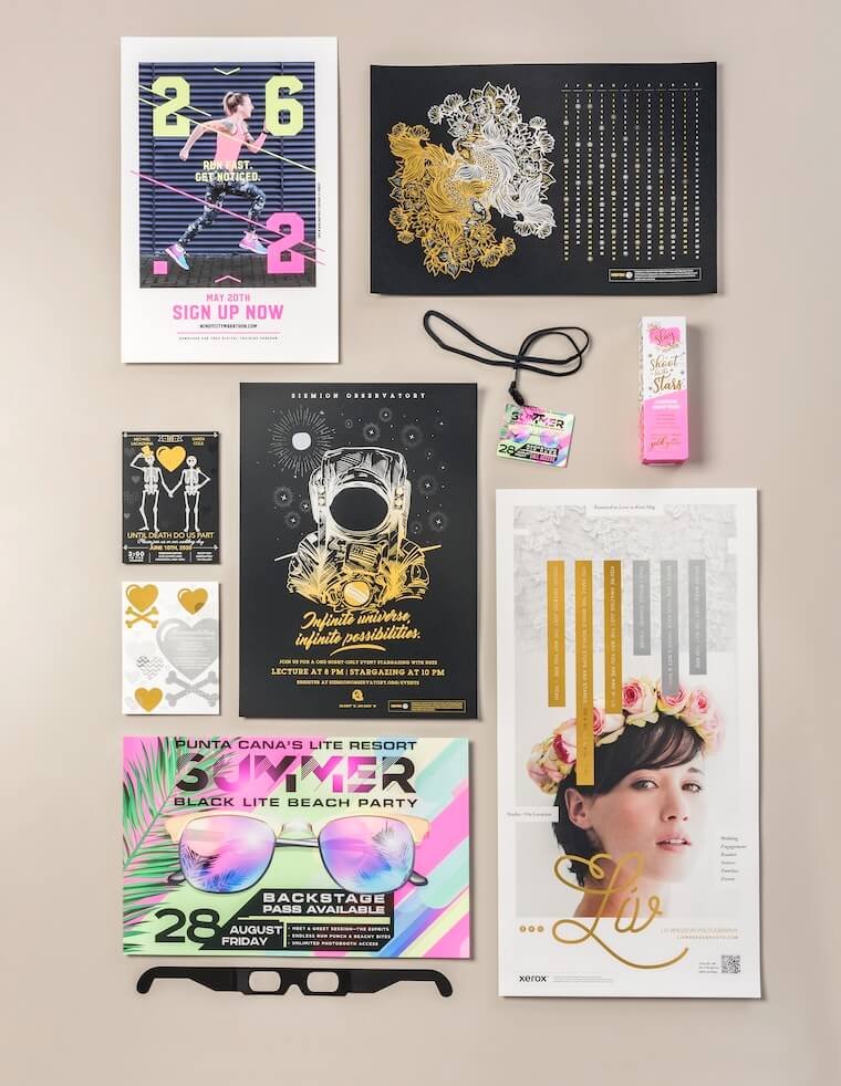 Examples of prints made with CMYK+