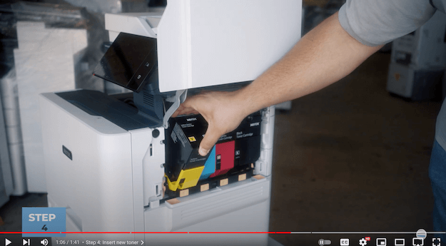 Replacing Toner on Xerox VersaLink C625_Step 4 Insert New Toner