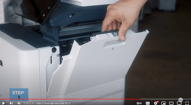 Replacing Toner on Xerox VersaLink C625_Step 5_1 Grab Side Cover