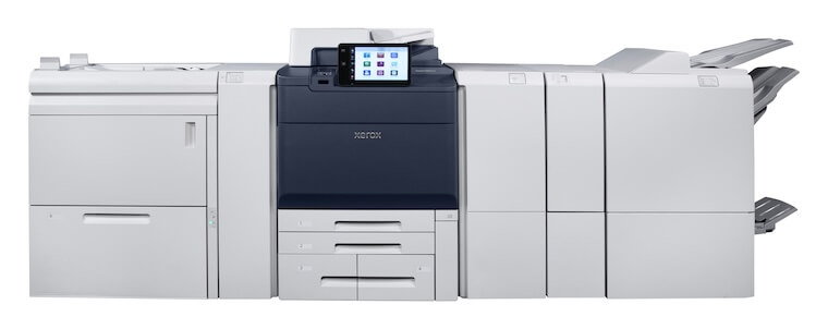 A Xerox PrimeLink C9200 Series model with finishers
