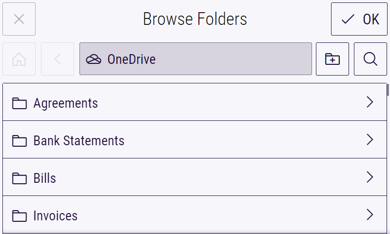 Screenshot of Xerox Intelligent Filer app