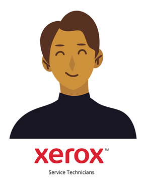 Xerox service technician cartoon guy