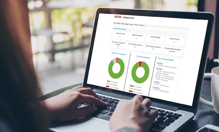 Dashboard from Xerox Workplace Cloud Fleet Management