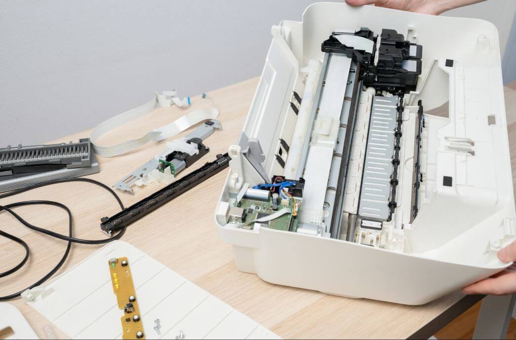 Internal desktop printer components