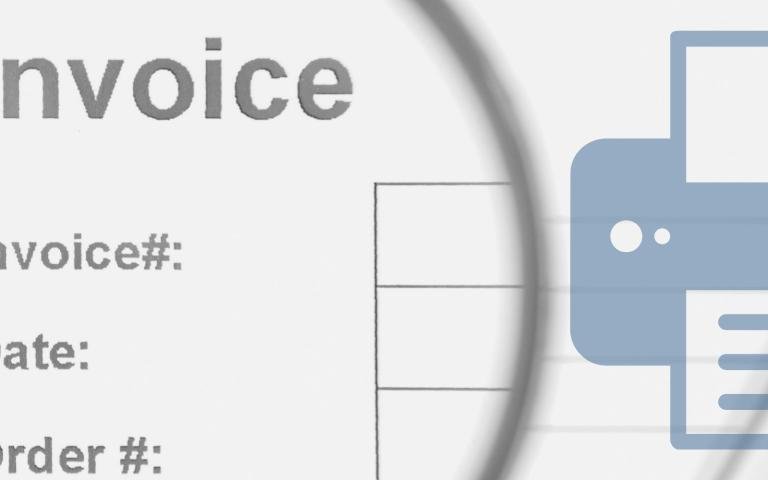 A closeup of an invoice paper