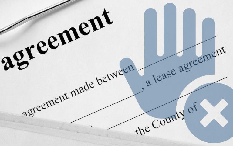 A lease agreement close up