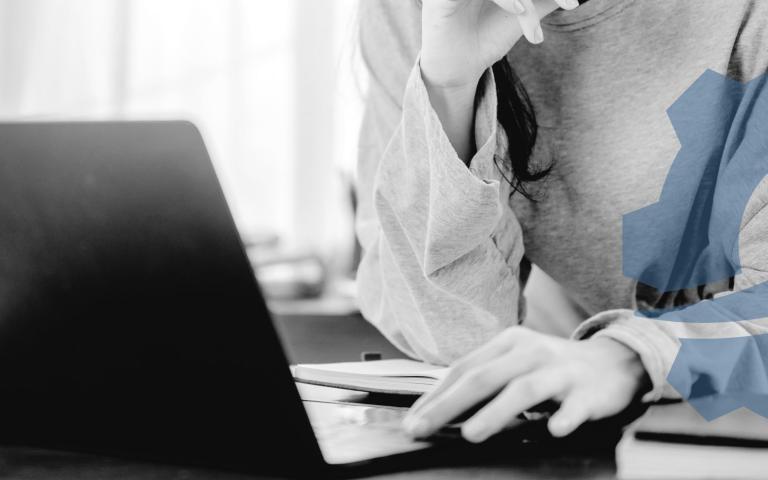 Person on laptop working from home