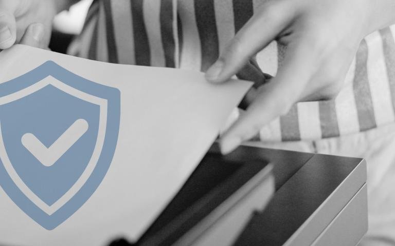 Woman printing a document on a printer