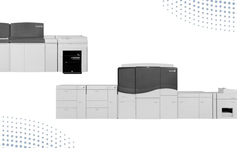 The Xerox iGen5 and Nuvera production presses side by side