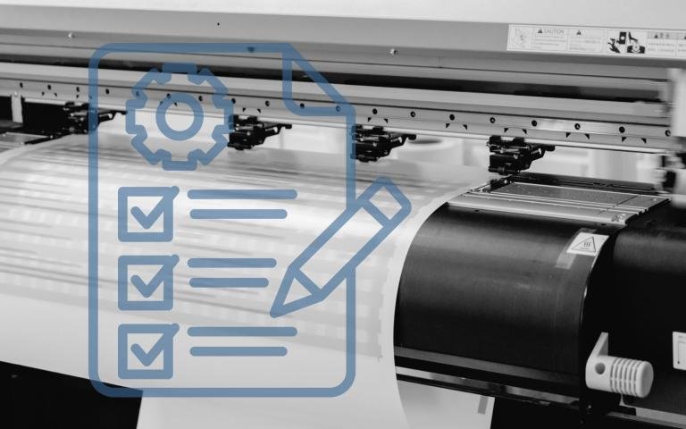 Large format inkjet printer doing in-house printing for business