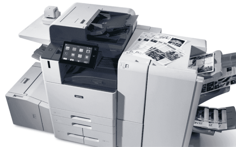 The Xerox AltaLink B8155 with multiple prints on its paper trays