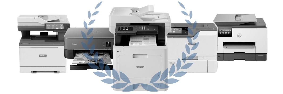 A collage of the top printers listed in blog