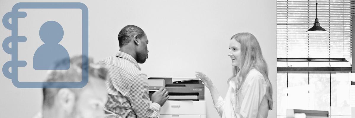 Workers around a printer user interface