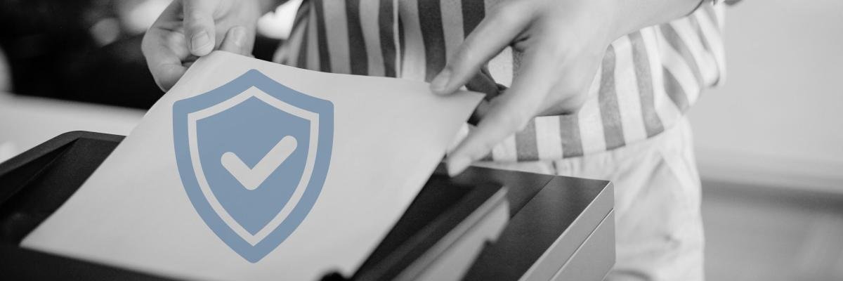 Woman printing a document on a printer
