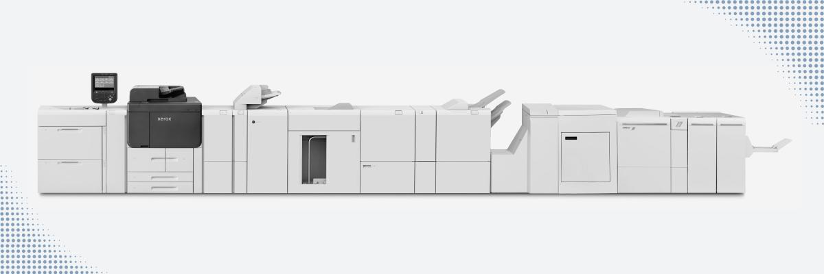 Xerox PrimeLink B9100 Series model with several finishing options