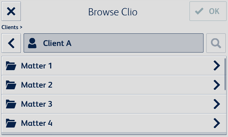 Xerox Connect for Clio app_browse clients