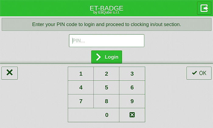Xero ET-Badge app_Enter PIN preview