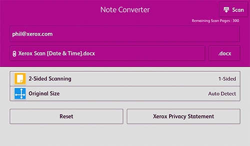 Xerox Note Converter screenshot