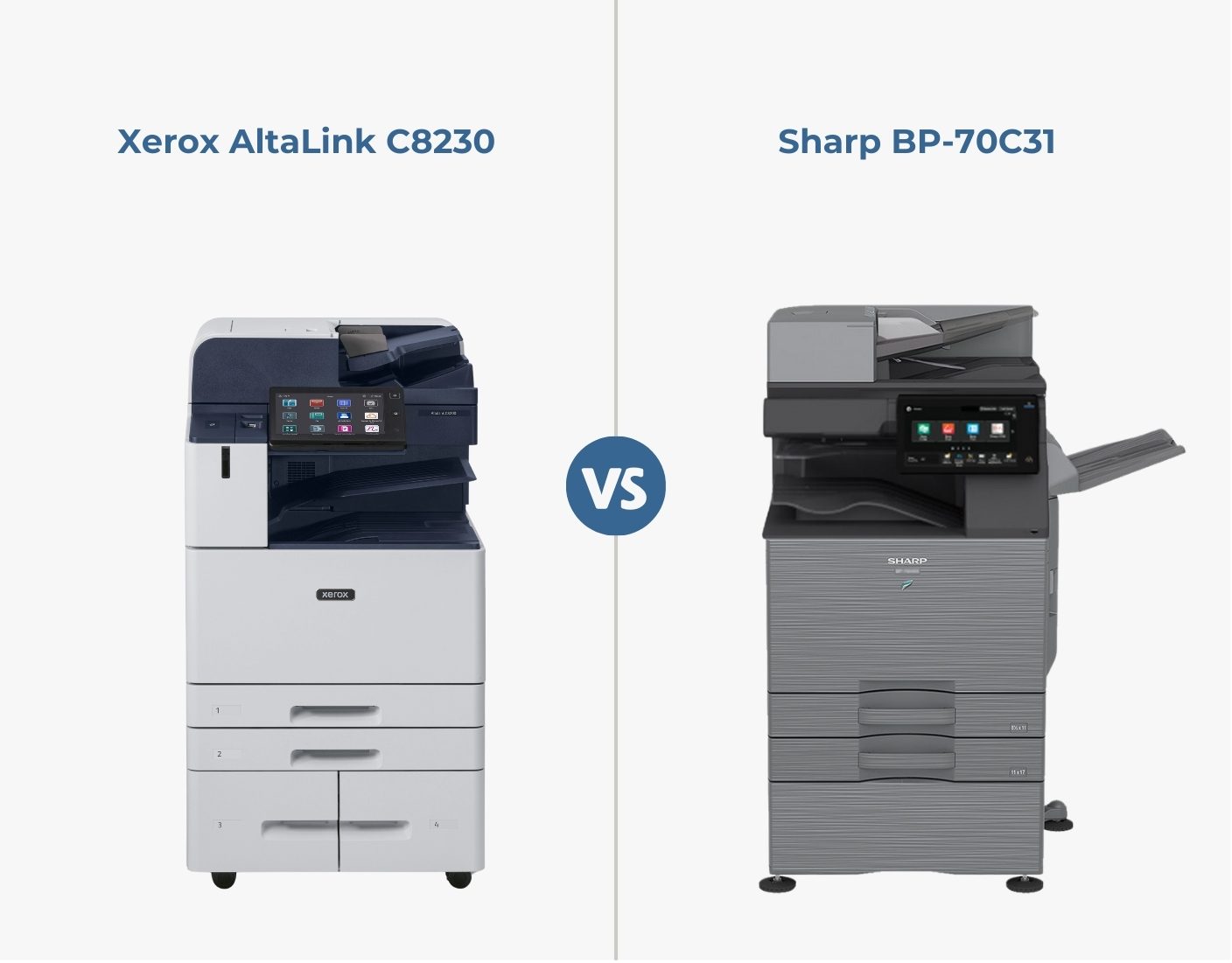 Printer Model Comparison_Xerox C8200 vs. Sharp BP-70C31 