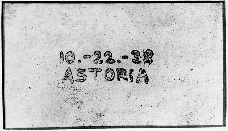 first ever photocopy/image printed using Carlson's xerography technique.