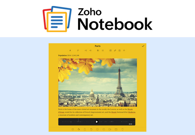 Zoho Note book note example