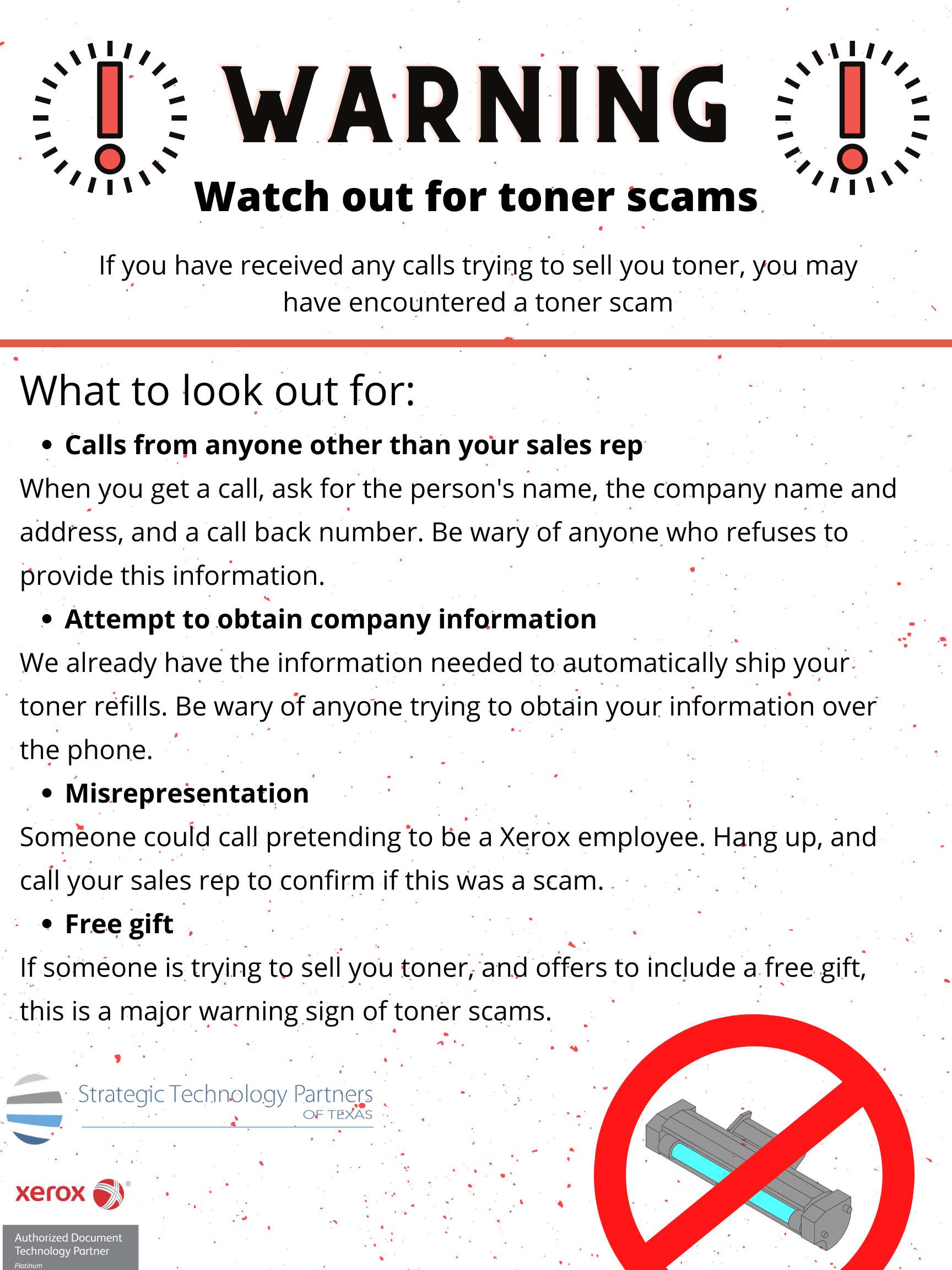 Four warning signs of toner scammers 